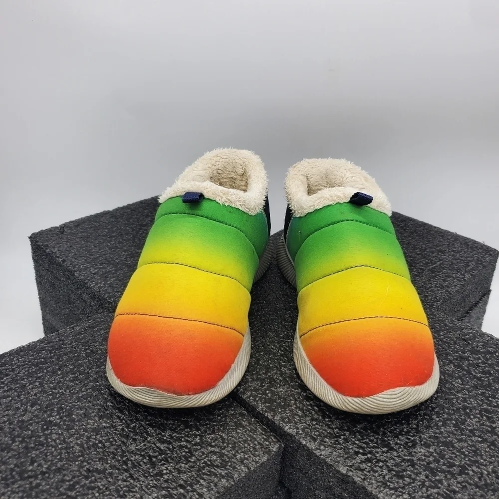 Lands' End Shoes Youth 4M Slippers Sherpa Cozy Fuzzy Lining Soft Upper